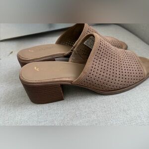 Koolaburra by Ugg Tan Perforated Suede Slip-On Mules